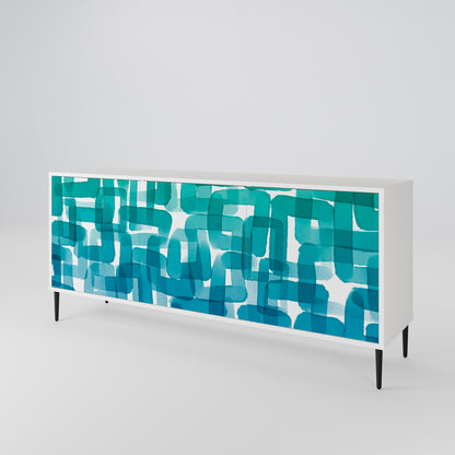 TURQUOISE RECTANGLES Aparador de 3 Portas