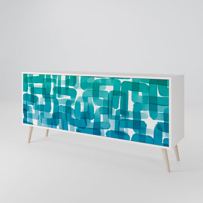 TURQUOISE RECTANGLES Aparador de 3 Portas