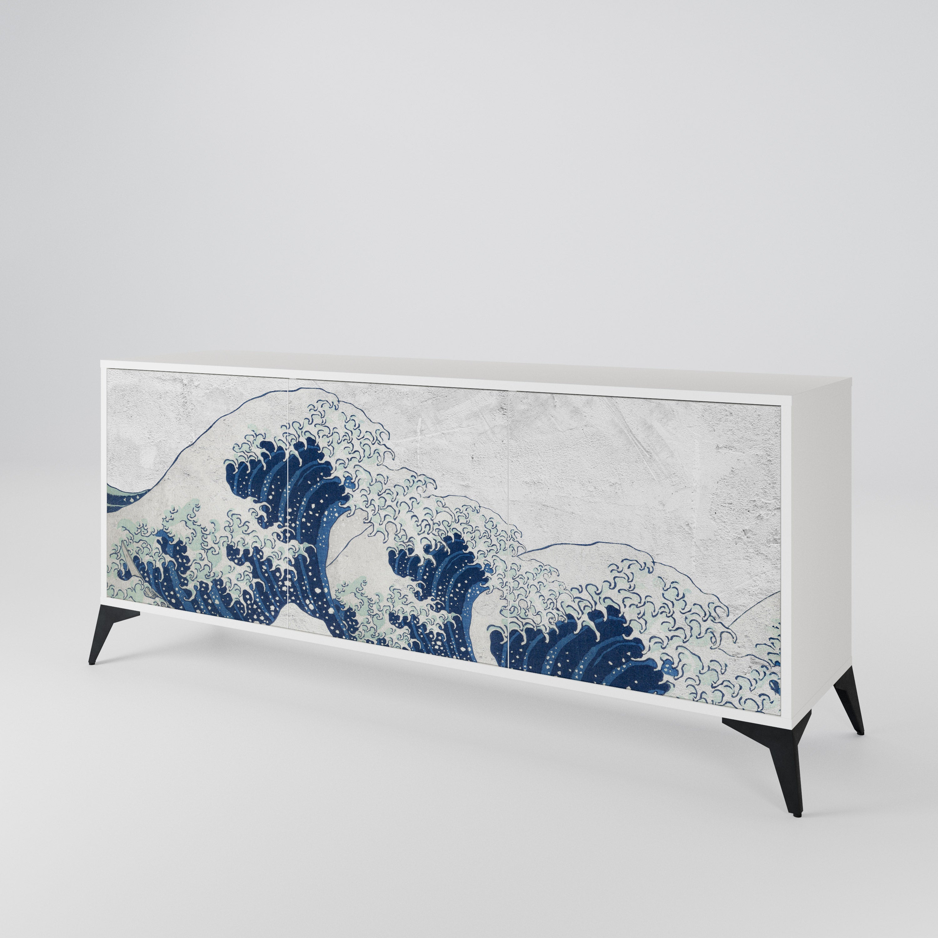 THE GREAT WAVE AT KANAGAWA 3-Door Sideboard