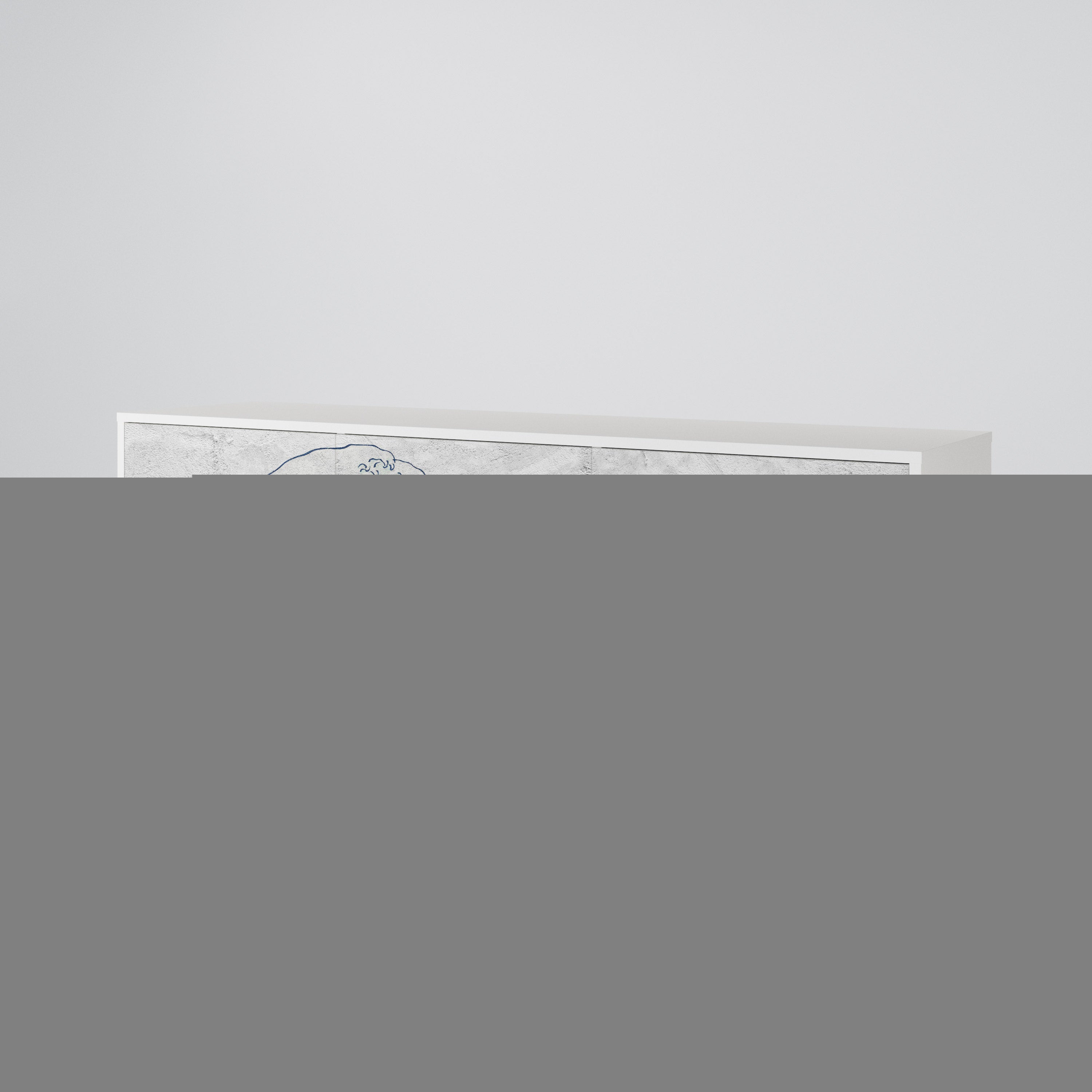 THE GREAT WAVE AT KANAGAWA 3-Door Sideboard