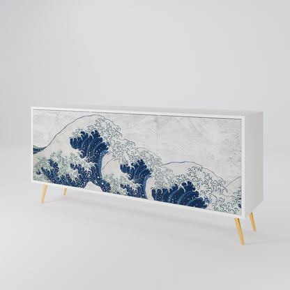 THE GREAT WAVE AT KANAGAWA 3-Door Sideboard