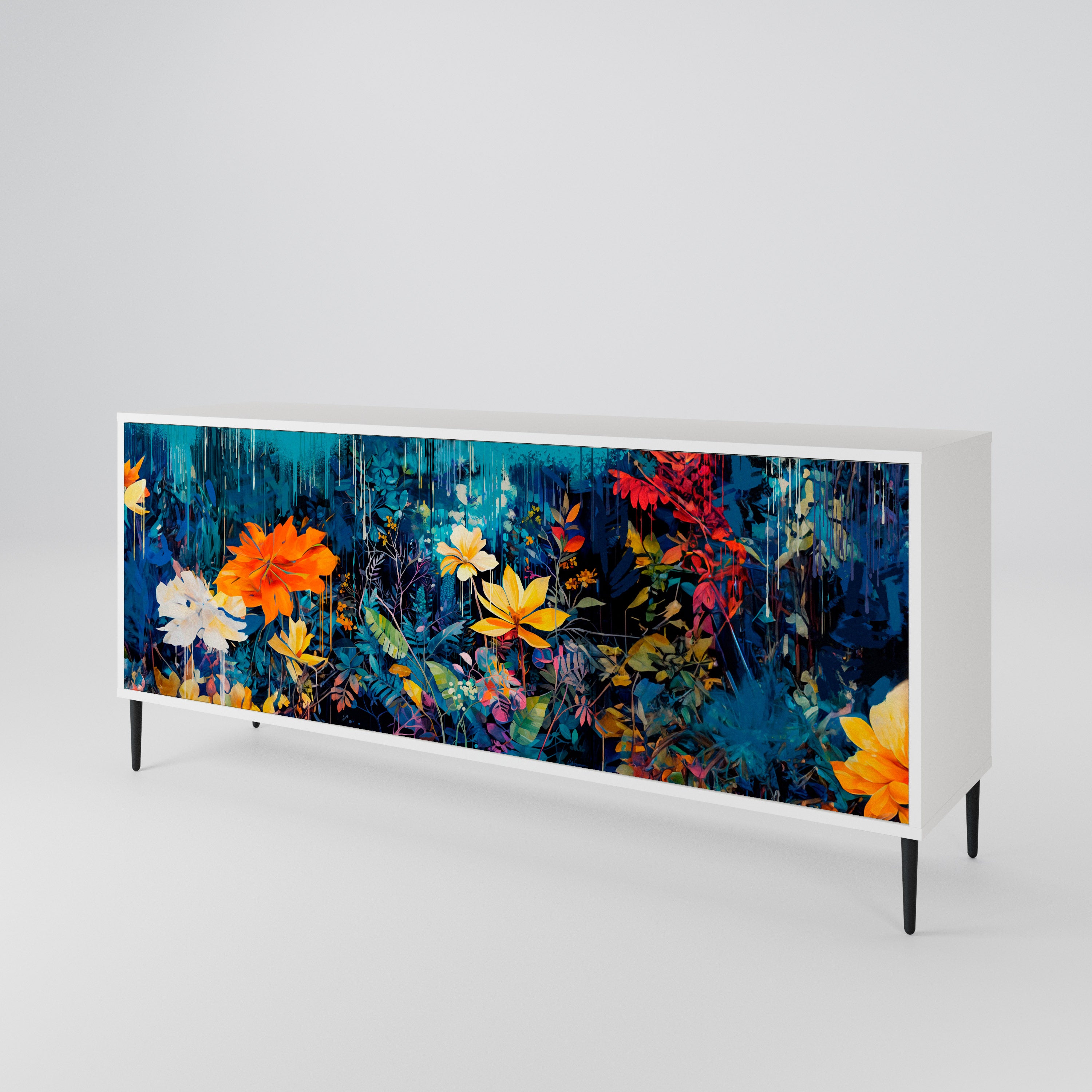 MIDNIGHT BLOSSOM 3-Door Sideboard
