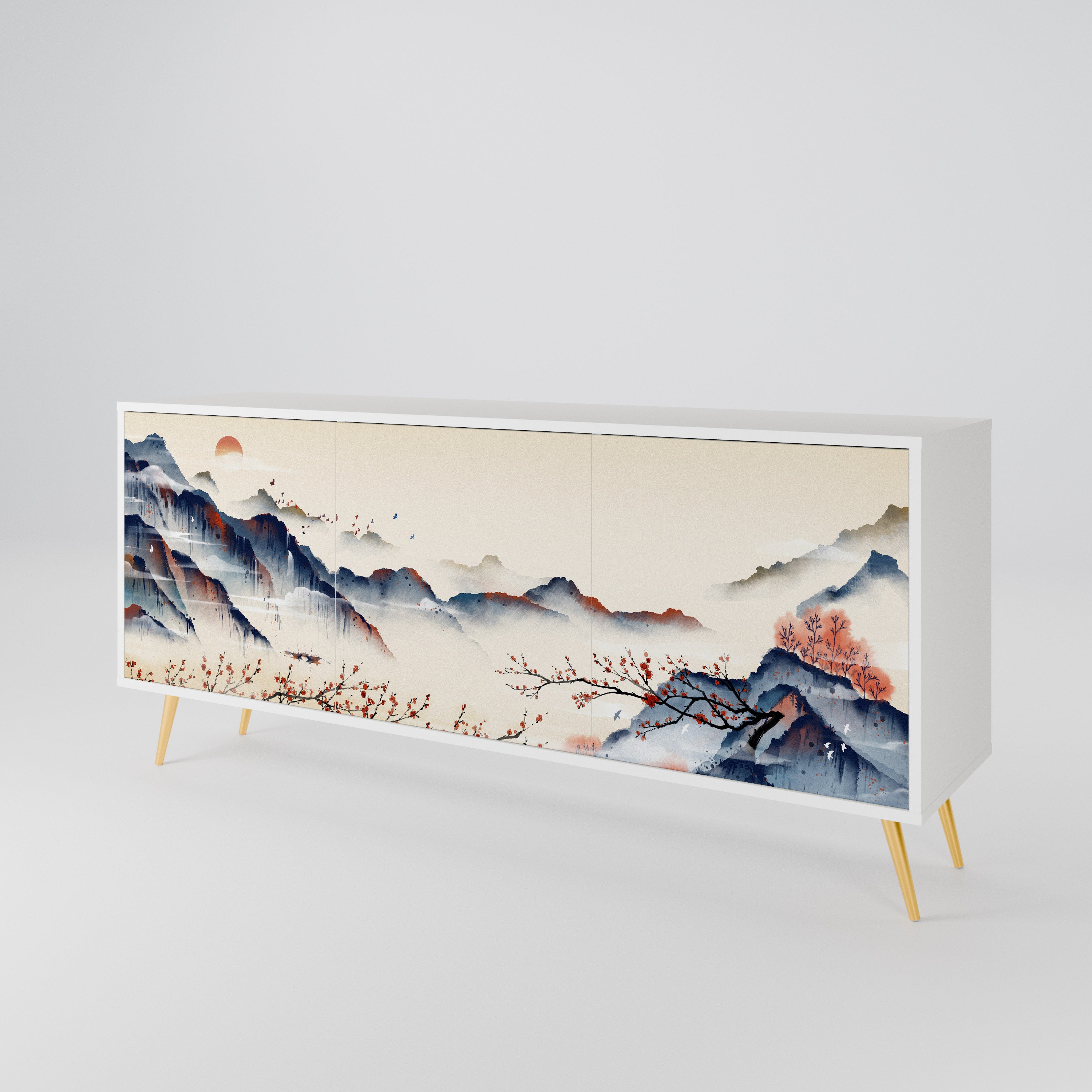 JAPANESE LANDSCAPE 3-Door Sideboard