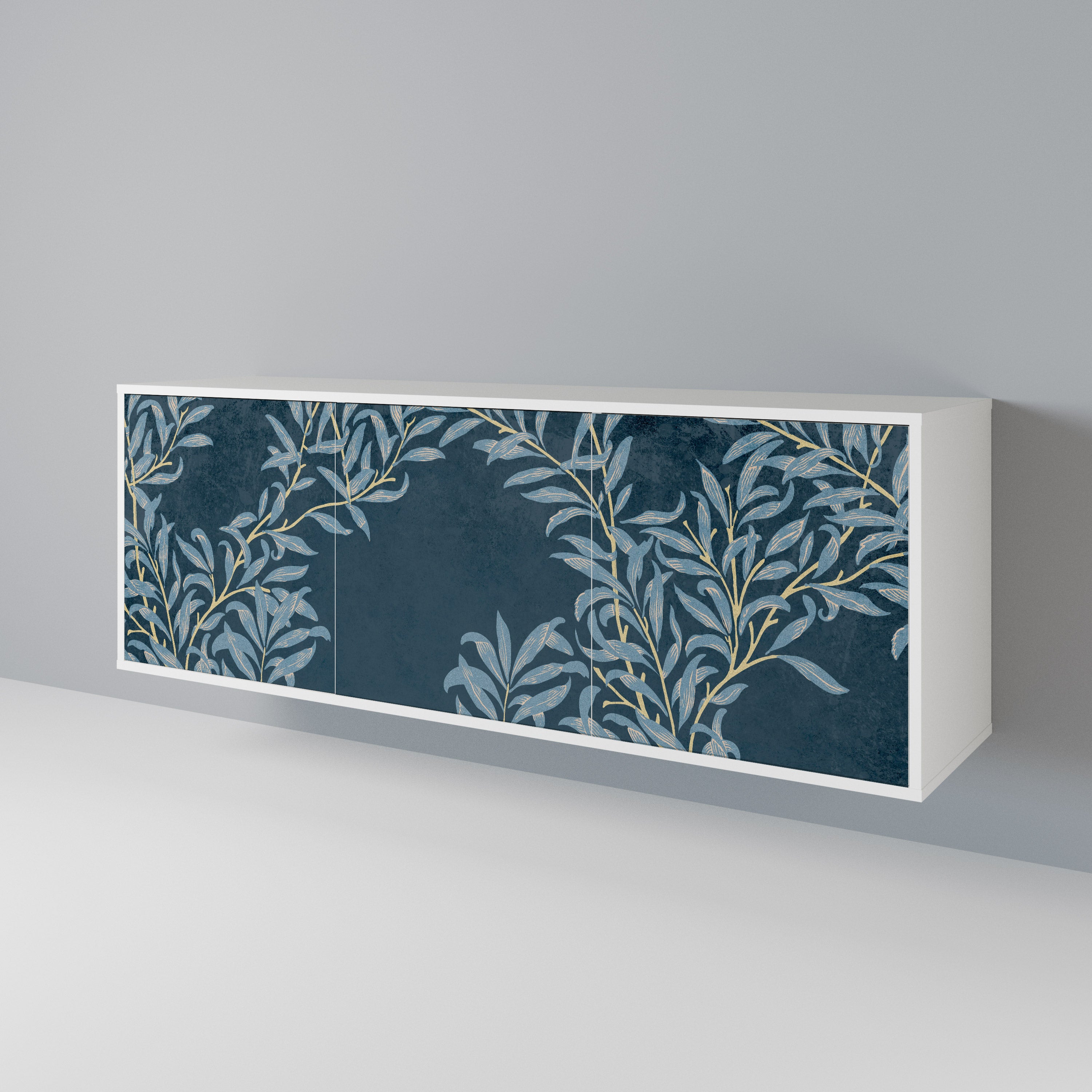 BLUE LEAVES 3-Door Sideboard