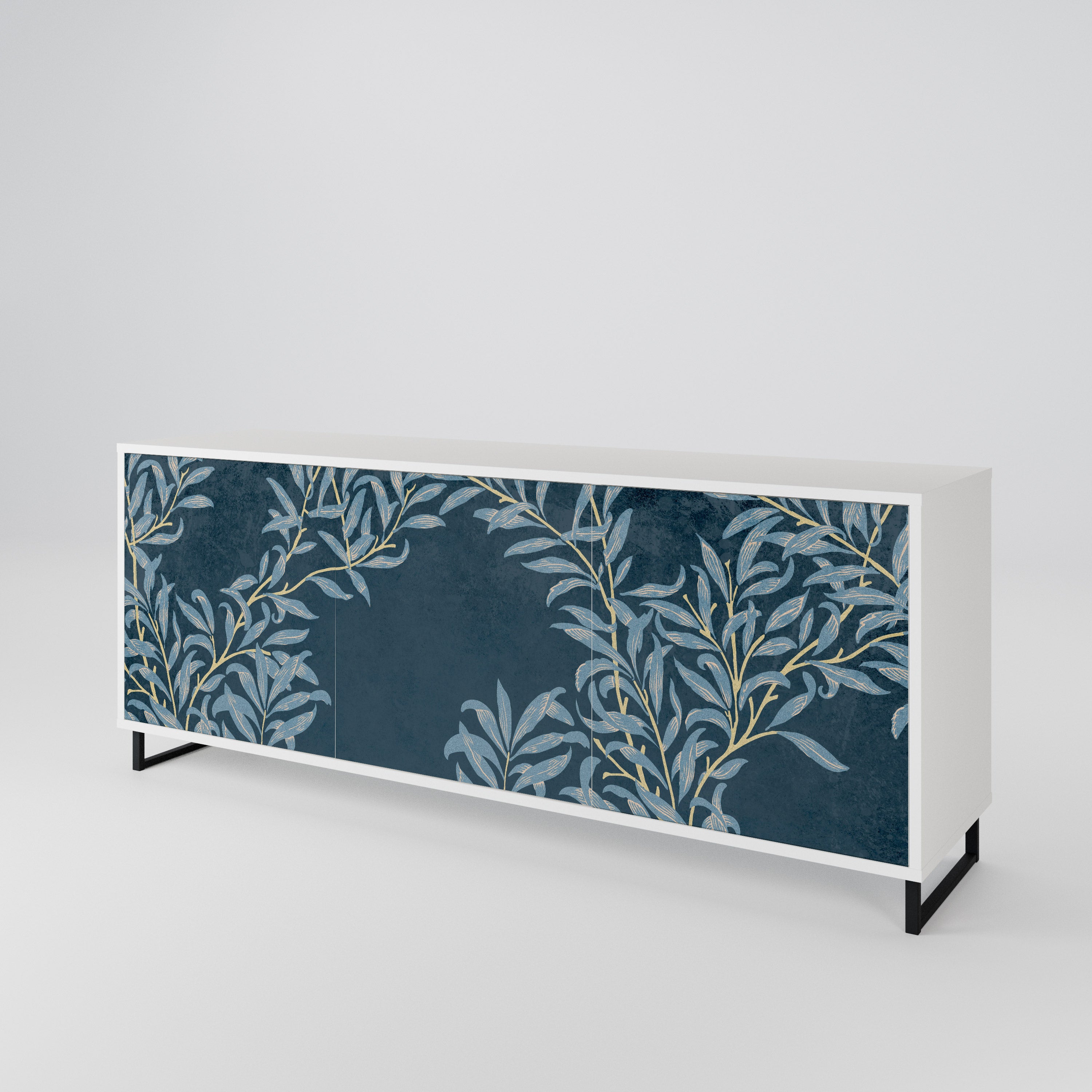 BLUE LEAVES 3-Door Sideboard
