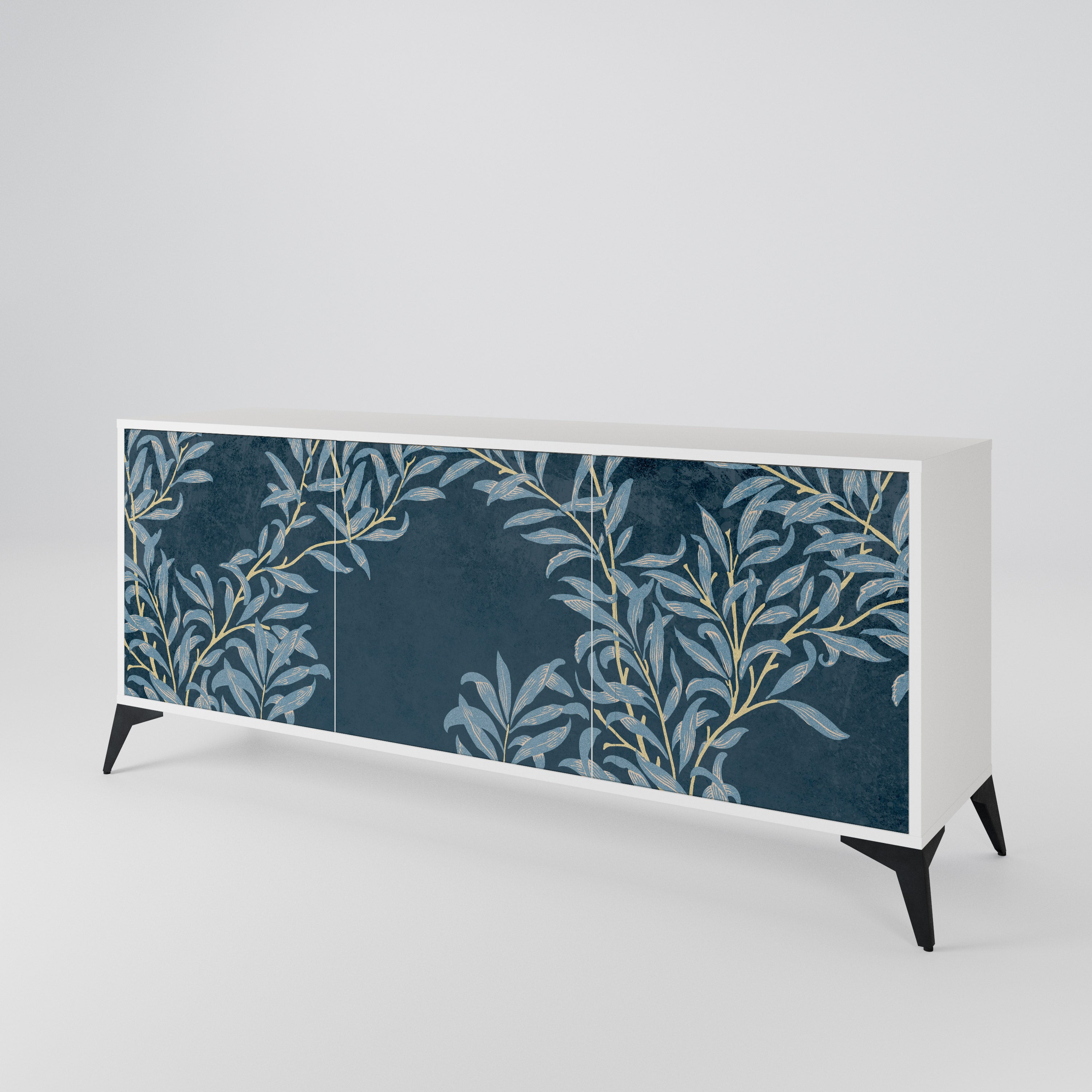 BLUE LEAVES 3-Door Sideboard