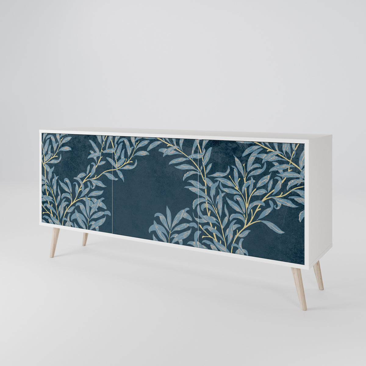 BLUE LEAVES 3-Door Sideboard