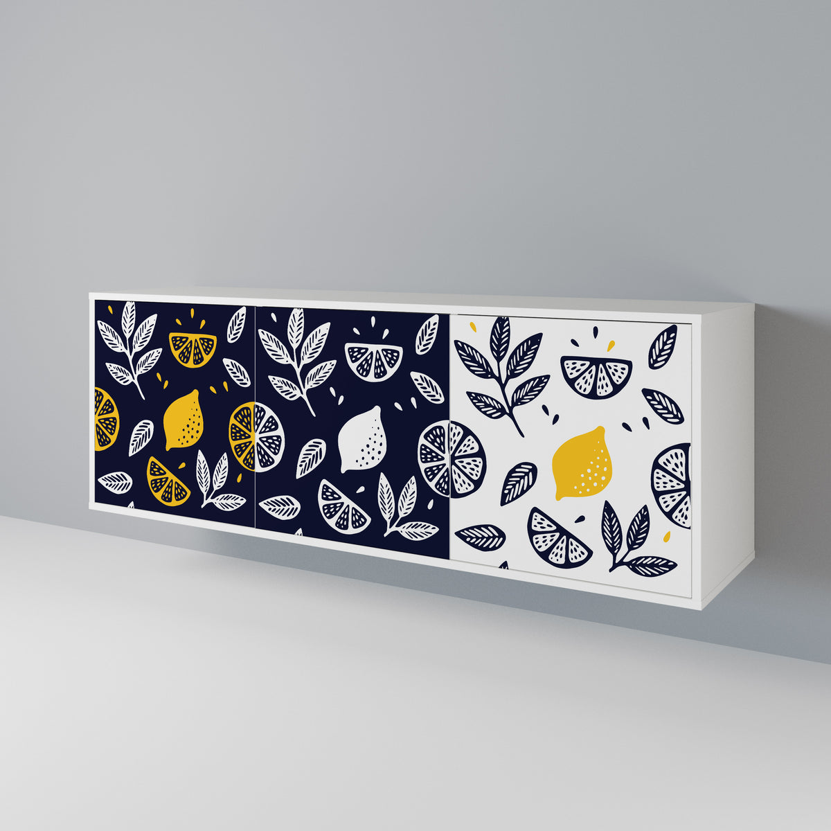 CITRUS BLACK AND WHITE 3-Door Sideboard