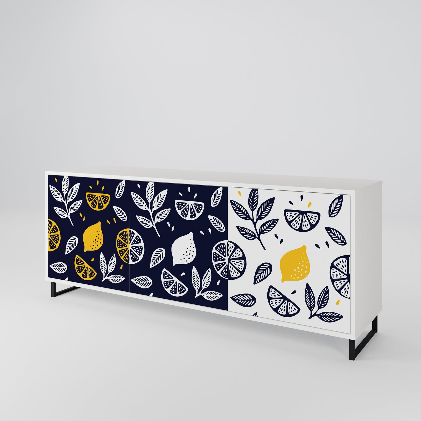 CITRUS BLACK AND WHITE Aparador de 3 Portas