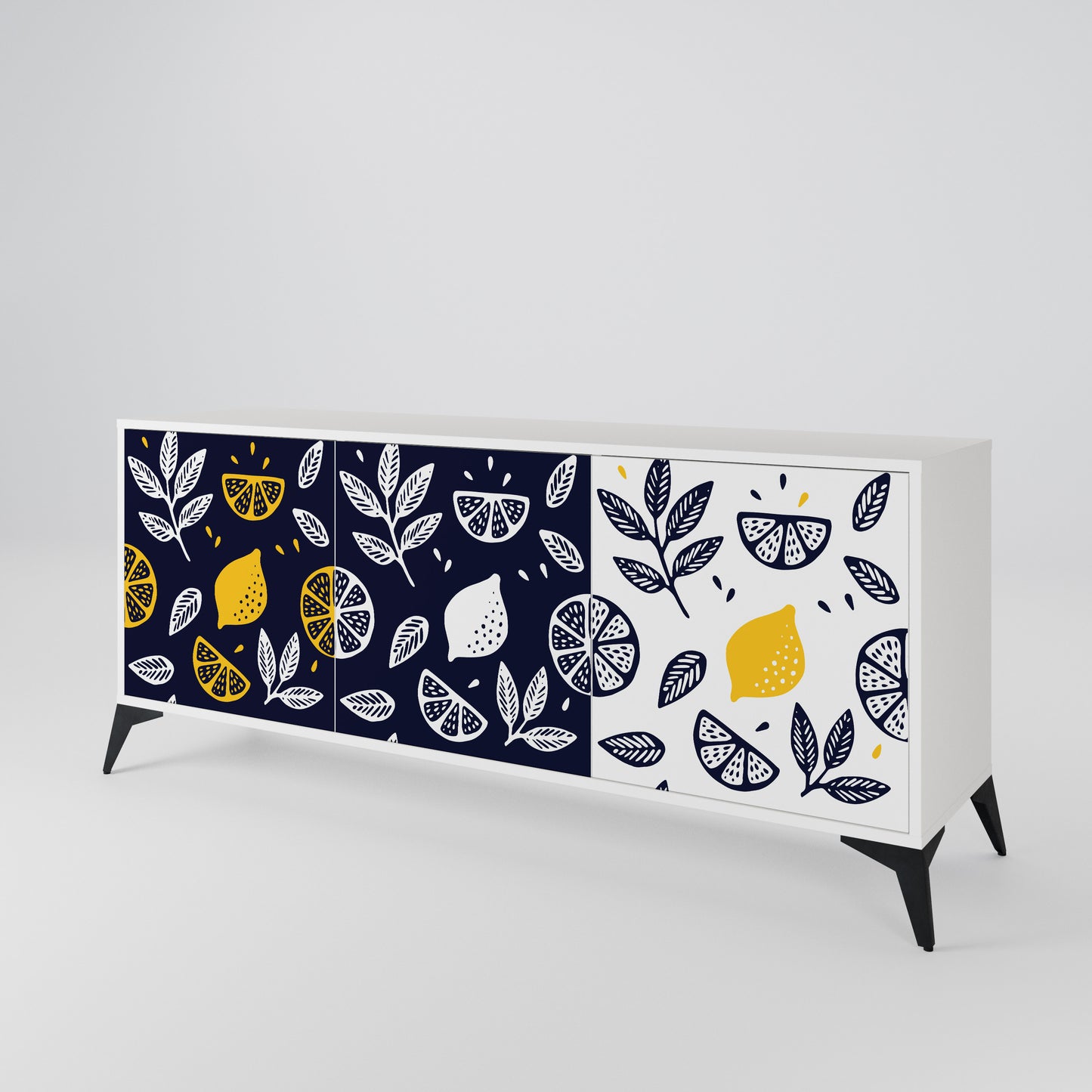 CITRUS BLACK AND WHITE Aparador de 3 Portas