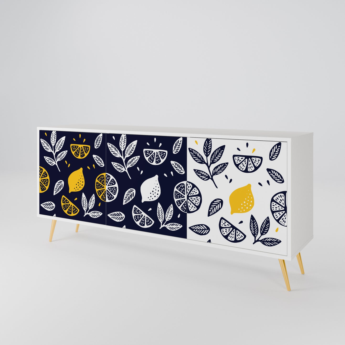 CITRUS BLACK AND WHITE Aparador de 3 Portas