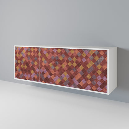 PAINTED SQUARES 3-Door Sideboard