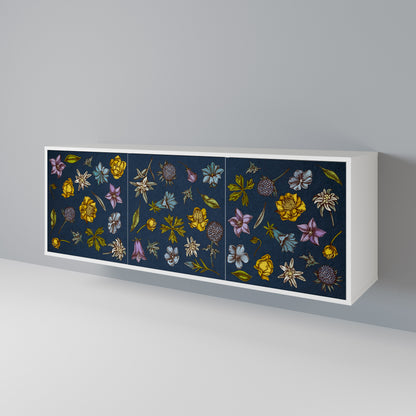 FLOWERS ON NAVY BLUE Aparador de 3 Portas