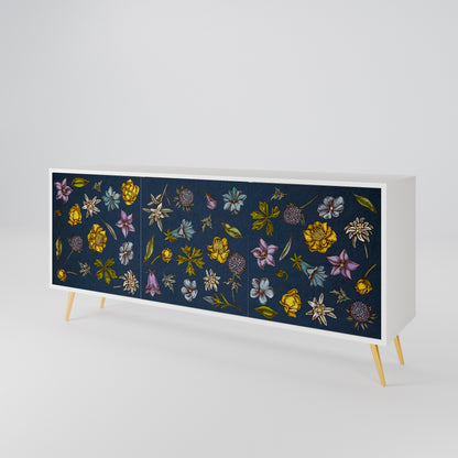 FLOWERS ON NAVY BLUE Aparador de 3 Portas