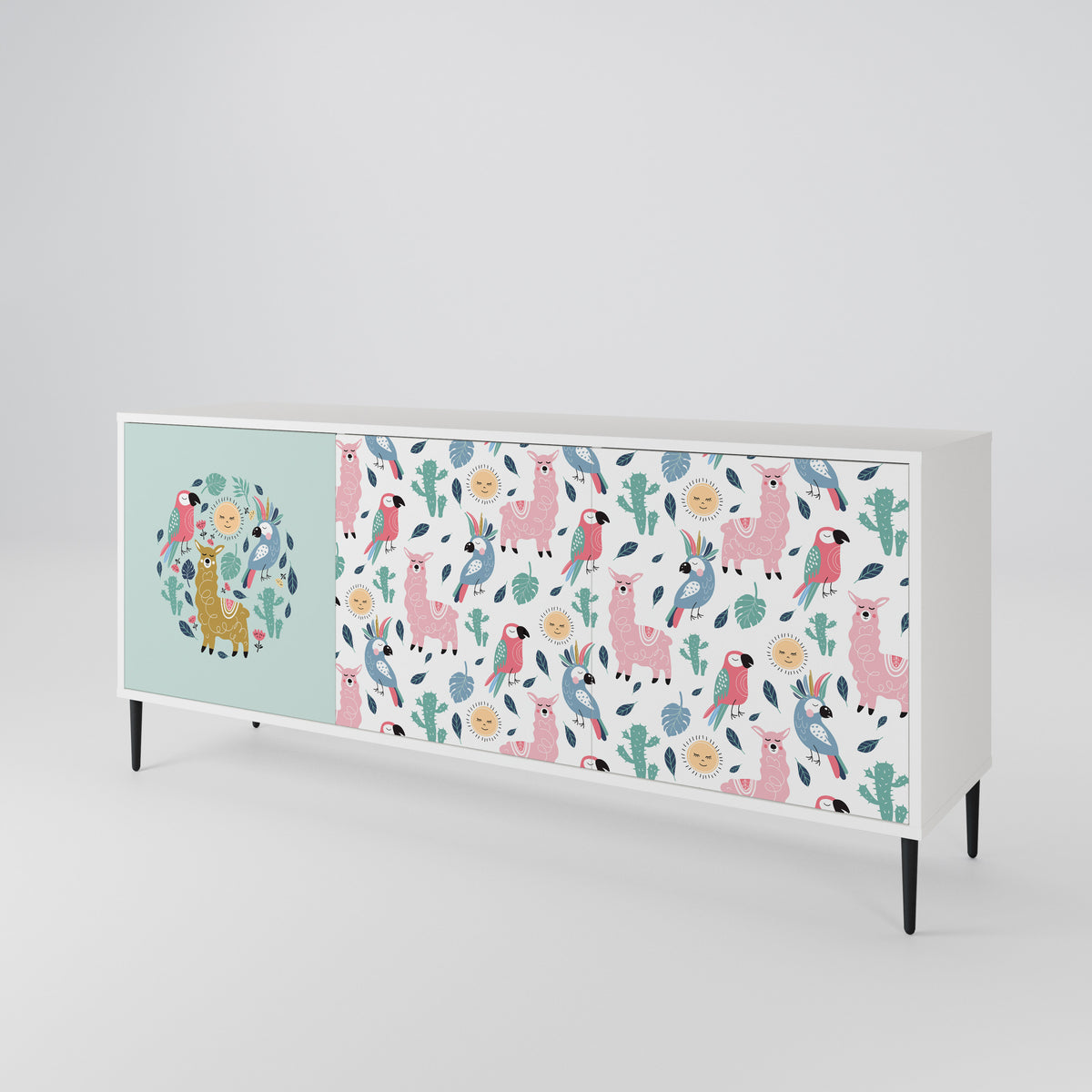 COLORFUL ALPACAS 3-Door Sideboard