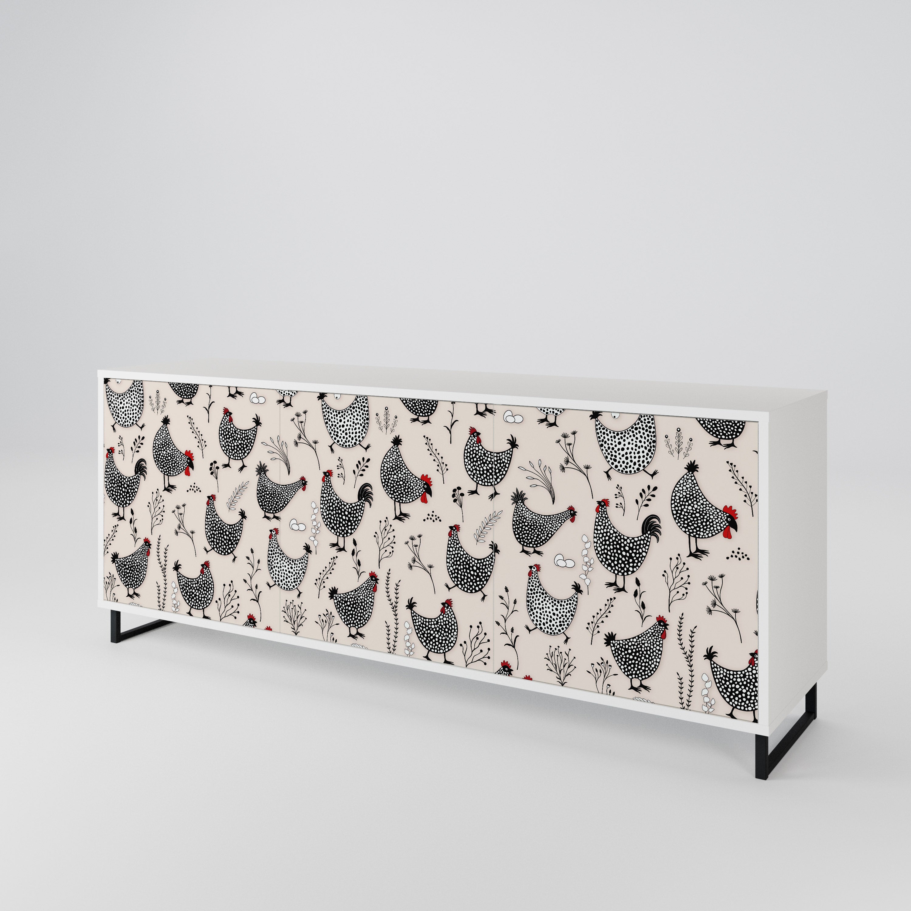 HAPPY HENS Aparador de 3 Portas