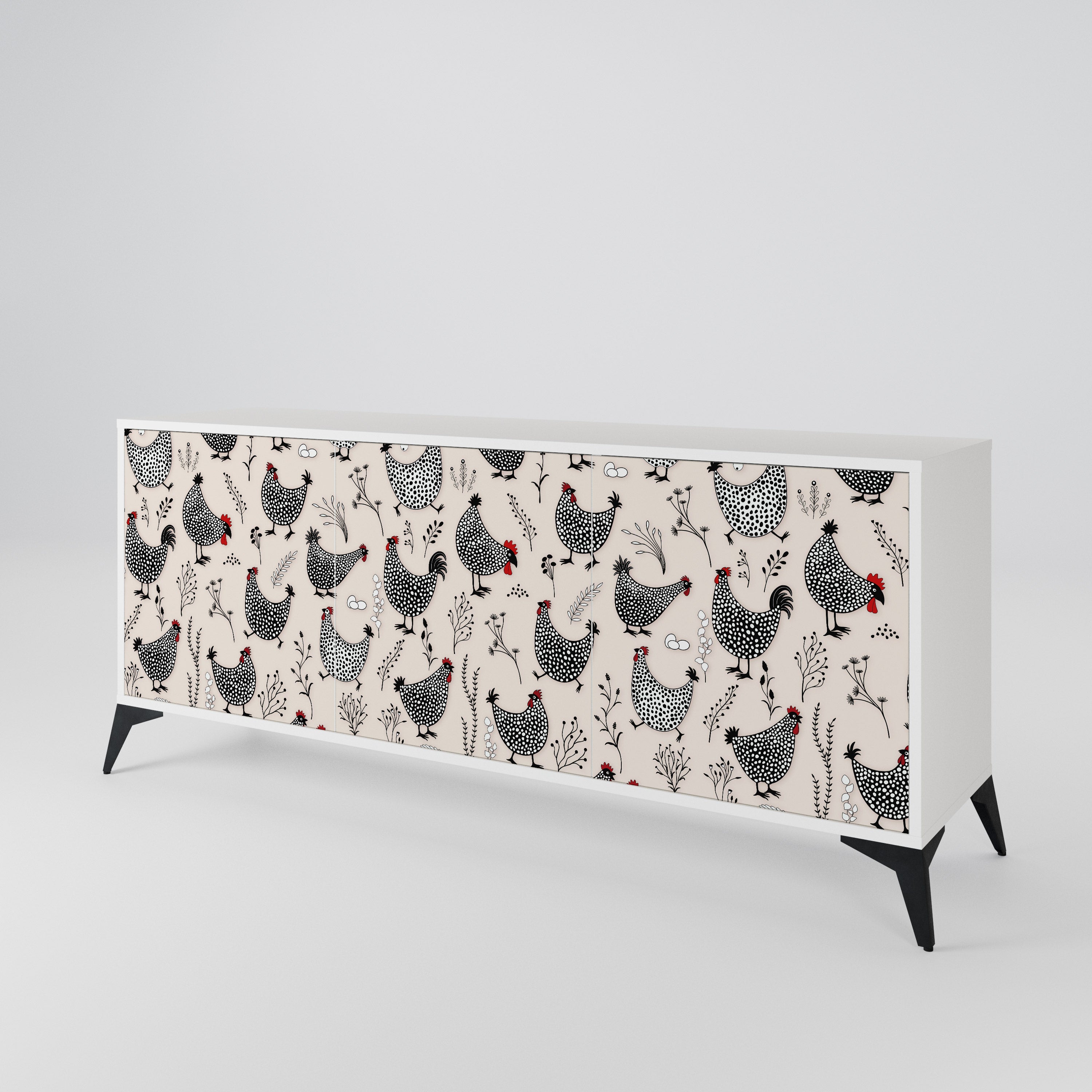 HAPPY HENS Aparador de 3 Portas