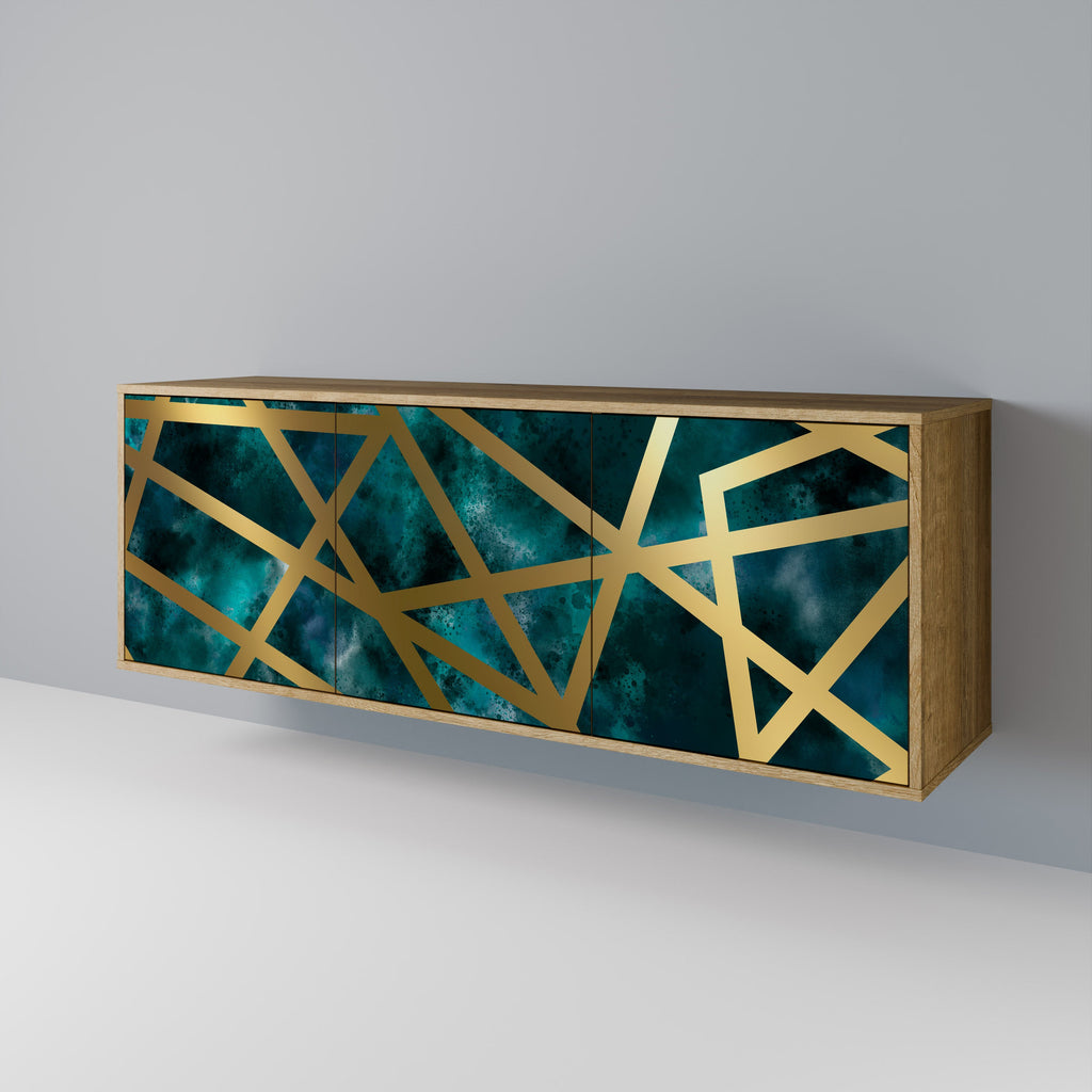 THE LABYRINTH OF GOLD Aparador de 3 Portas em Efeito Carvalho