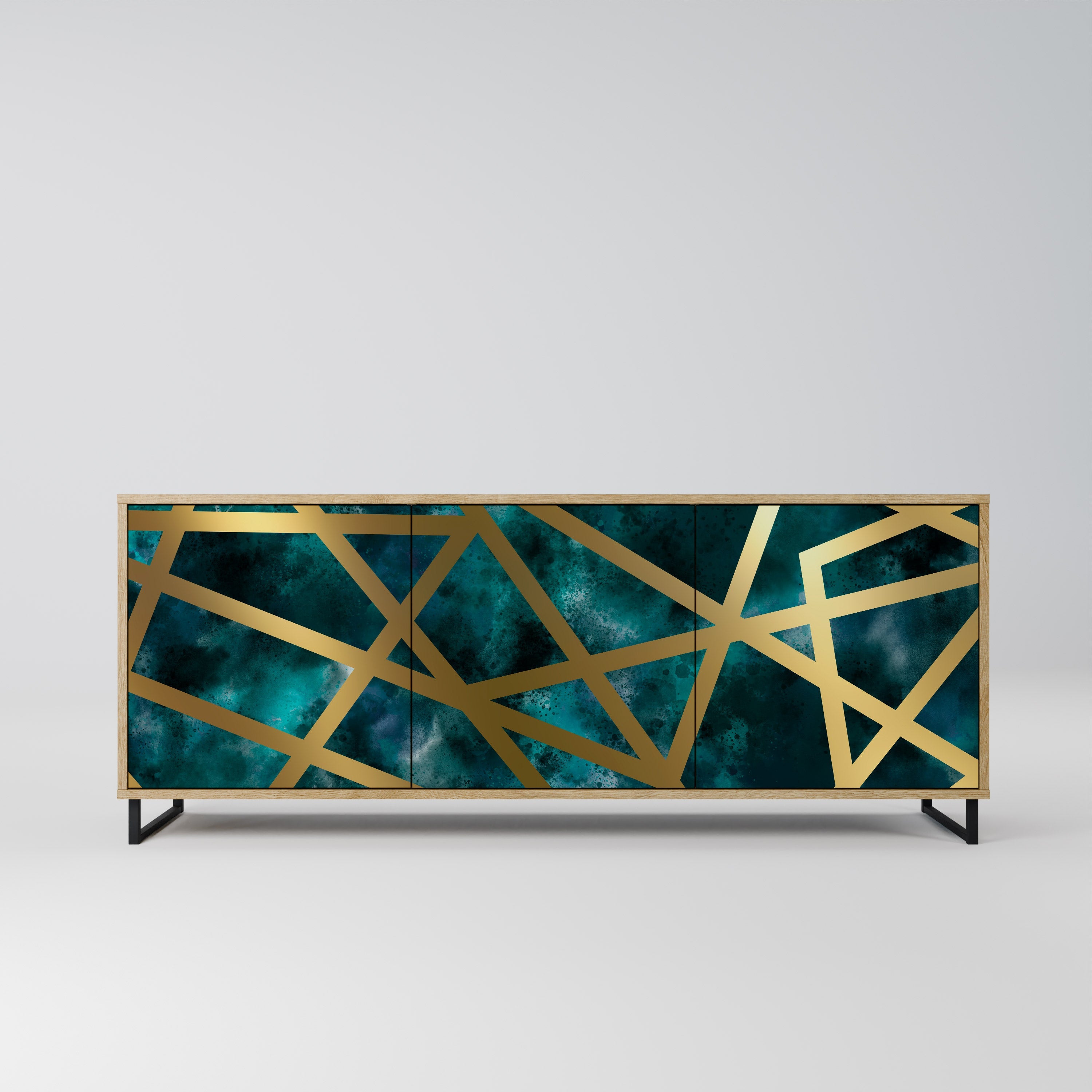 THE LABYRINTH OF GOLD Aparador de 3 Portas em Efeito Carvalho