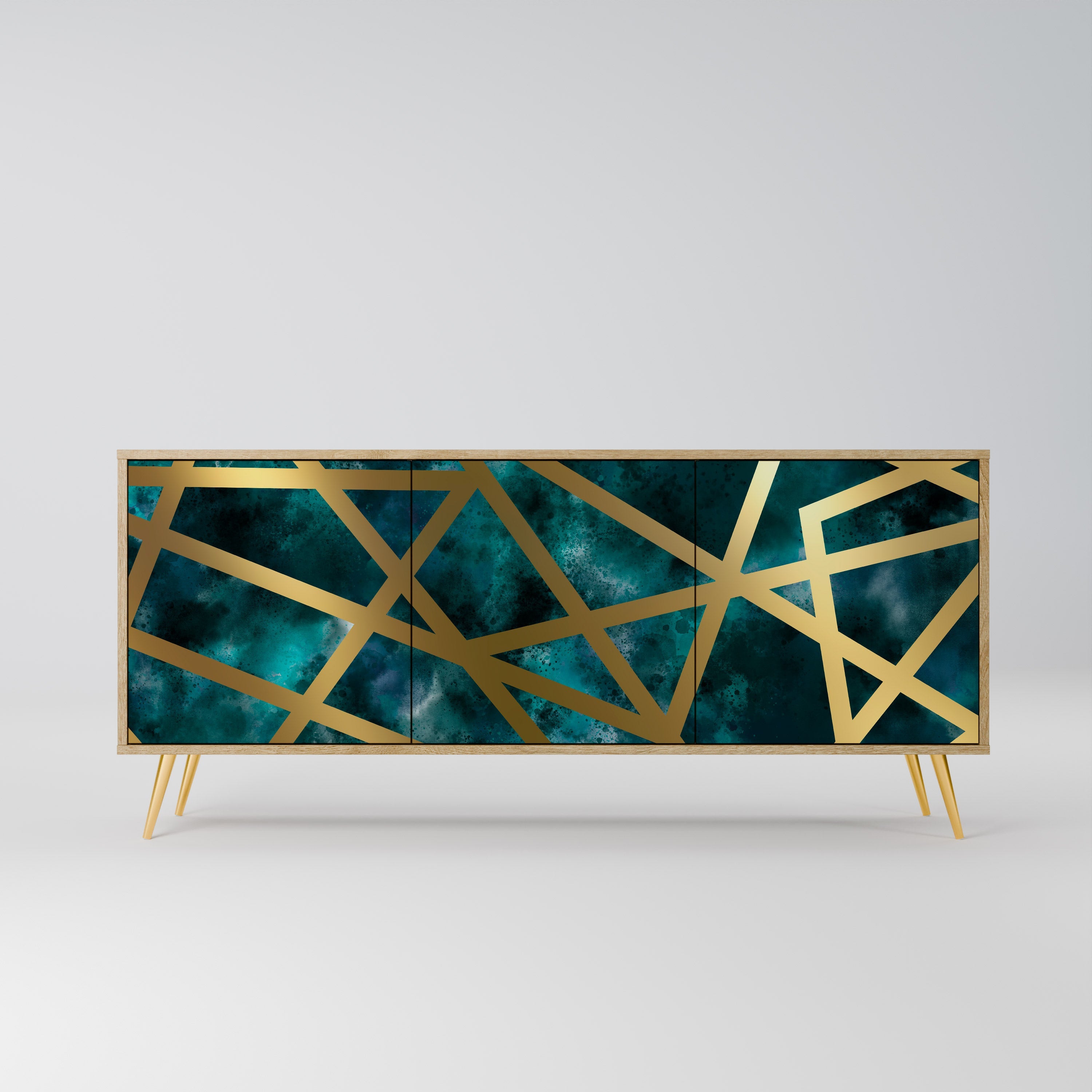 THE LABYRINTH OF GOLD Aparador de 3 Portas em Efeito Carvalho