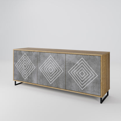 POLYGONAL ARTISTRY 3-Door Sideboard