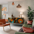 GEODE GLIMMER Aparador de 3 Portas em Efeito Carvalho