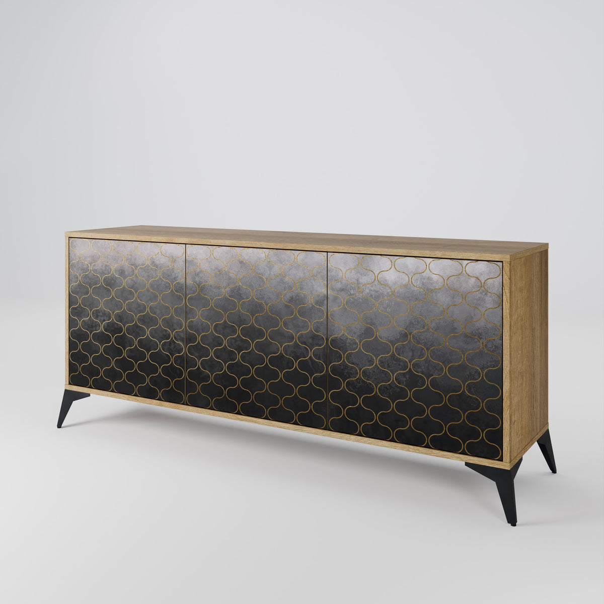 TESSELATED GRAYISH 3-Door Sideboard