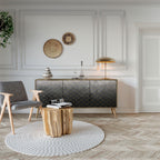 TESSELATED GRAYISH Aparador de 3 Portas em Efeito Carvalho