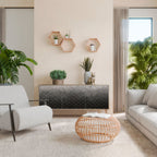 TESSELATED GRAYISH Aparador de 3 Portas em Efeito Carvalho