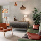 TESSELATED GRAYISH Aparador de 3 Portas em Efeito Carvalho