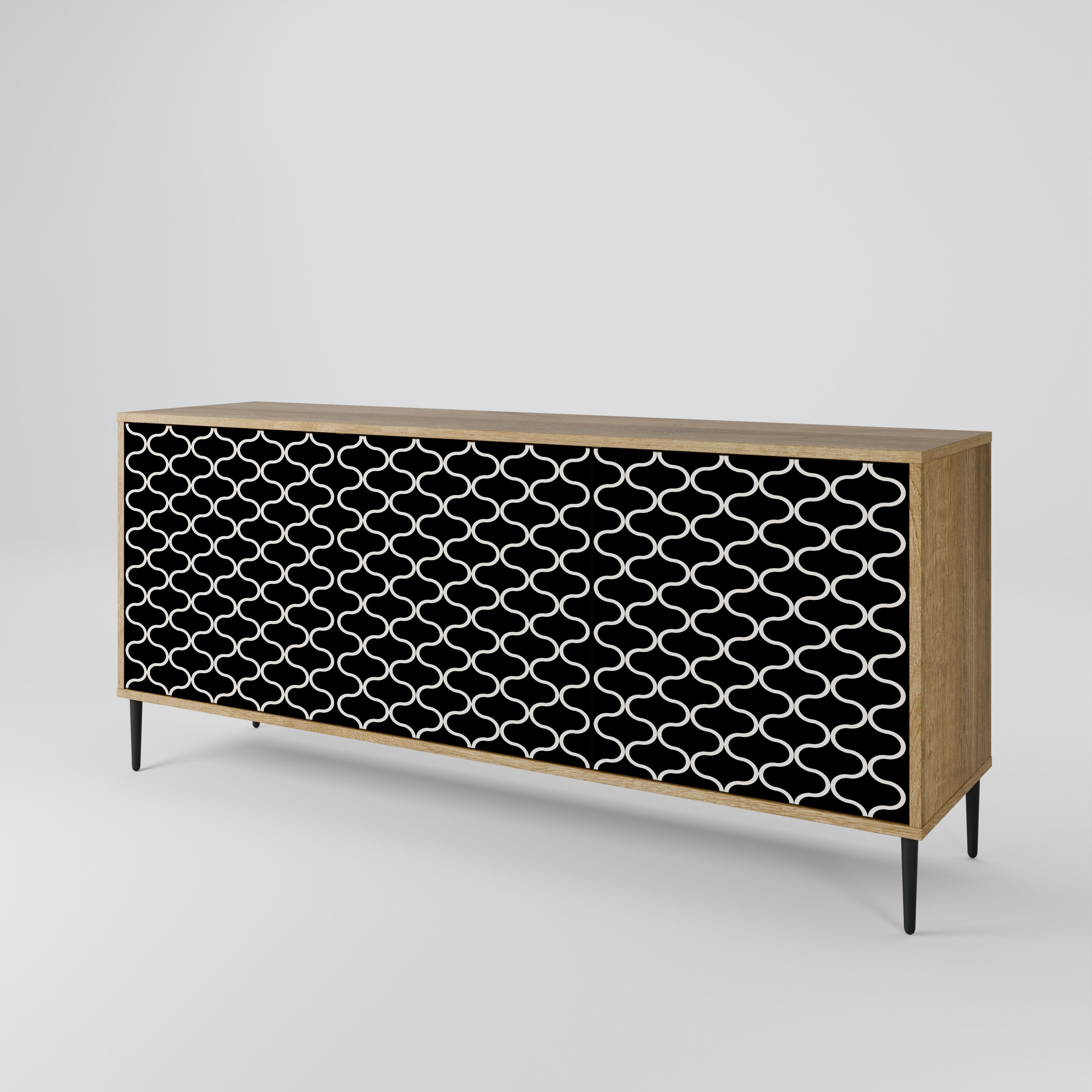 TESSELATED BLACKNESS 3-Door Sideboard
