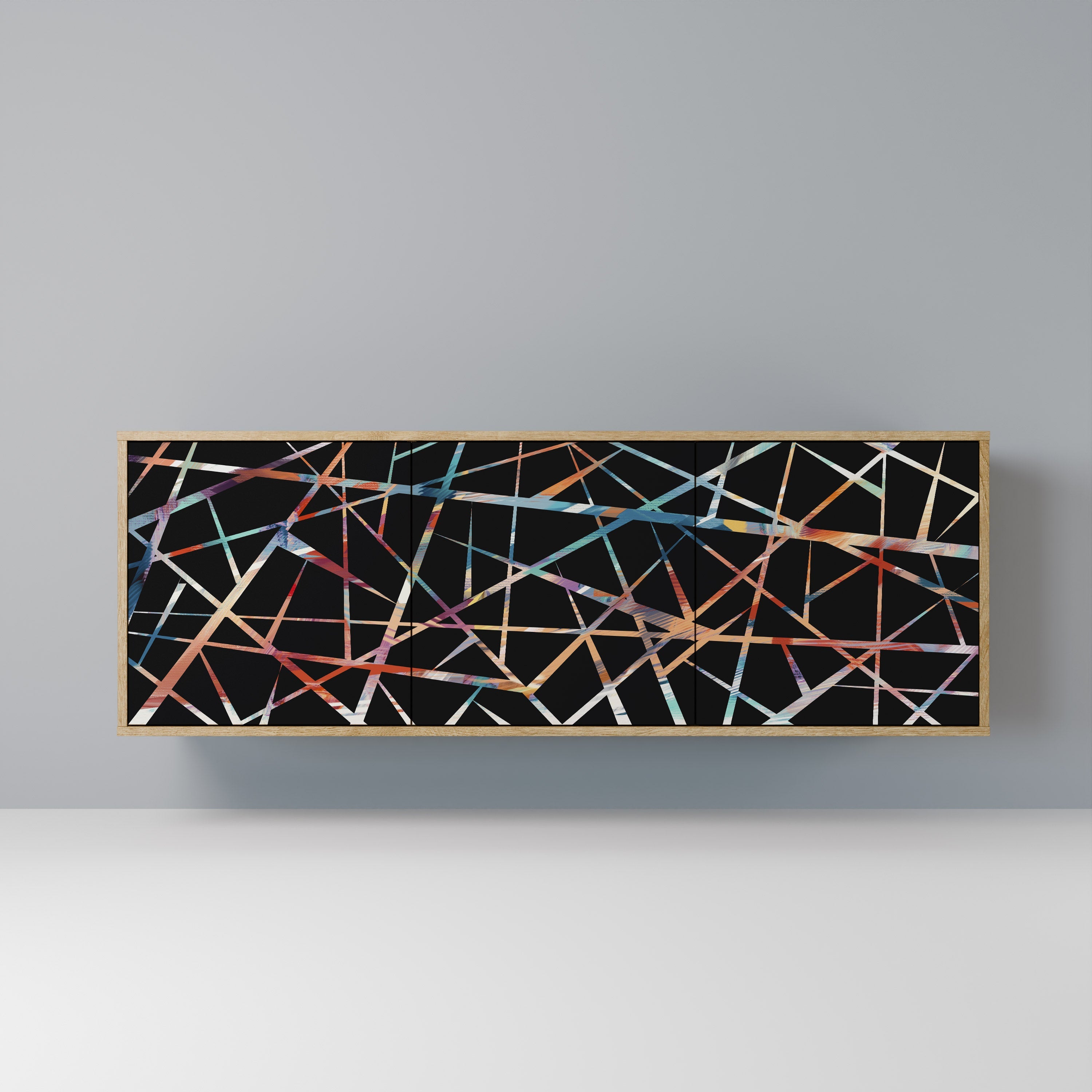 POLYGON VERVE Aparador de 3 Portas em Efeito Carvalho