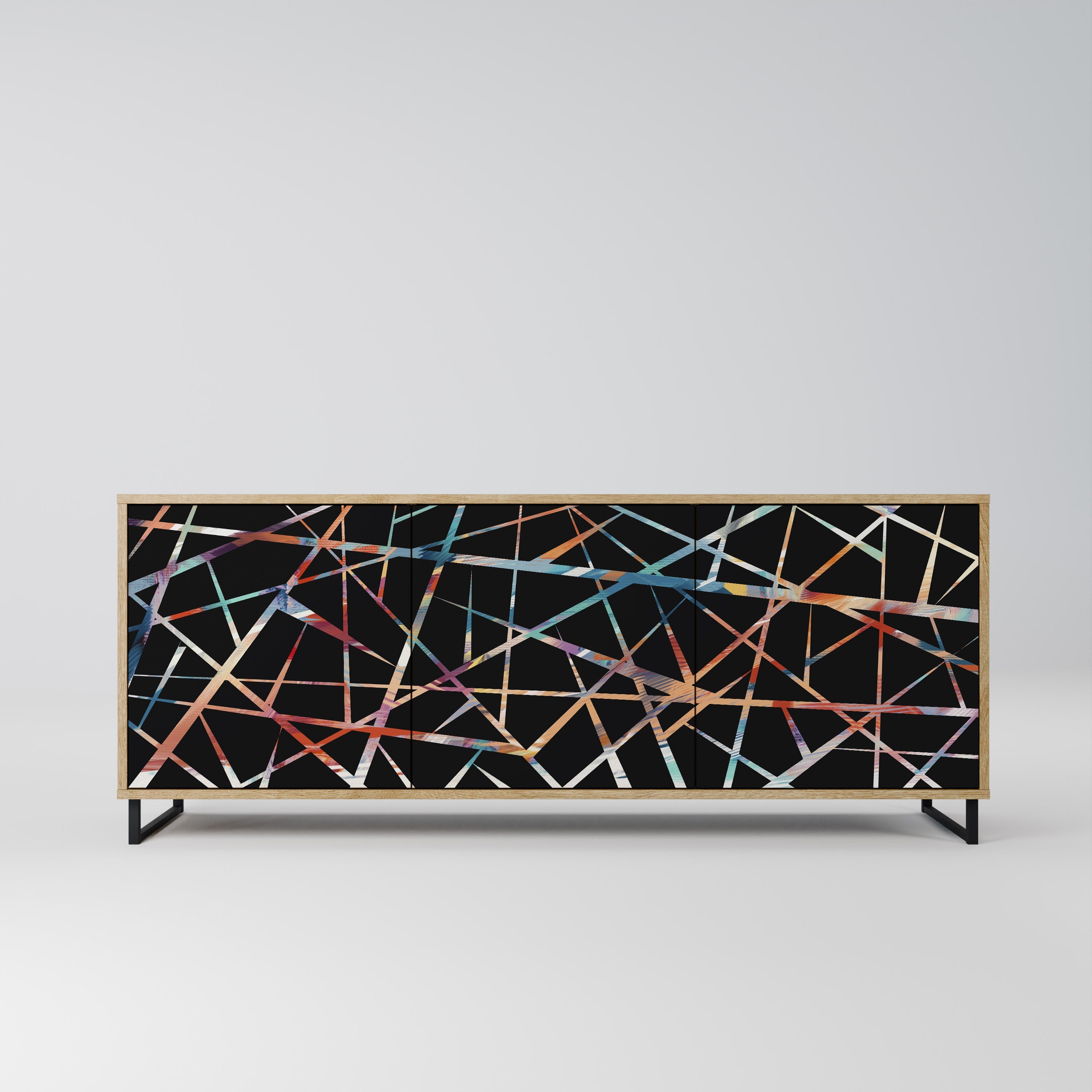 POLYGON VERVE Aparador de 3 Portas em Efeito Carvalho