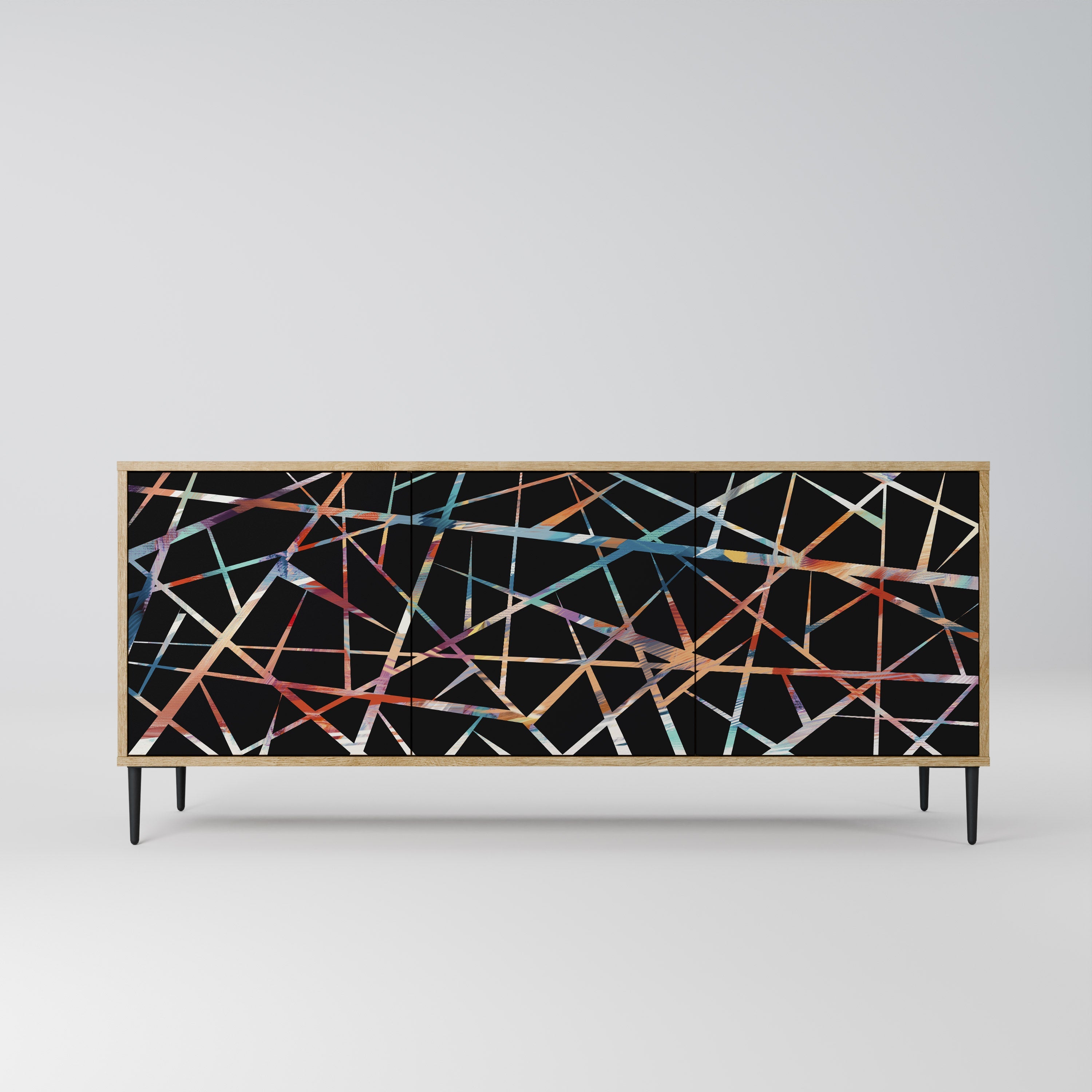 POLYGON VERVE Aparador de 3 Portas em Efeito Carvalho