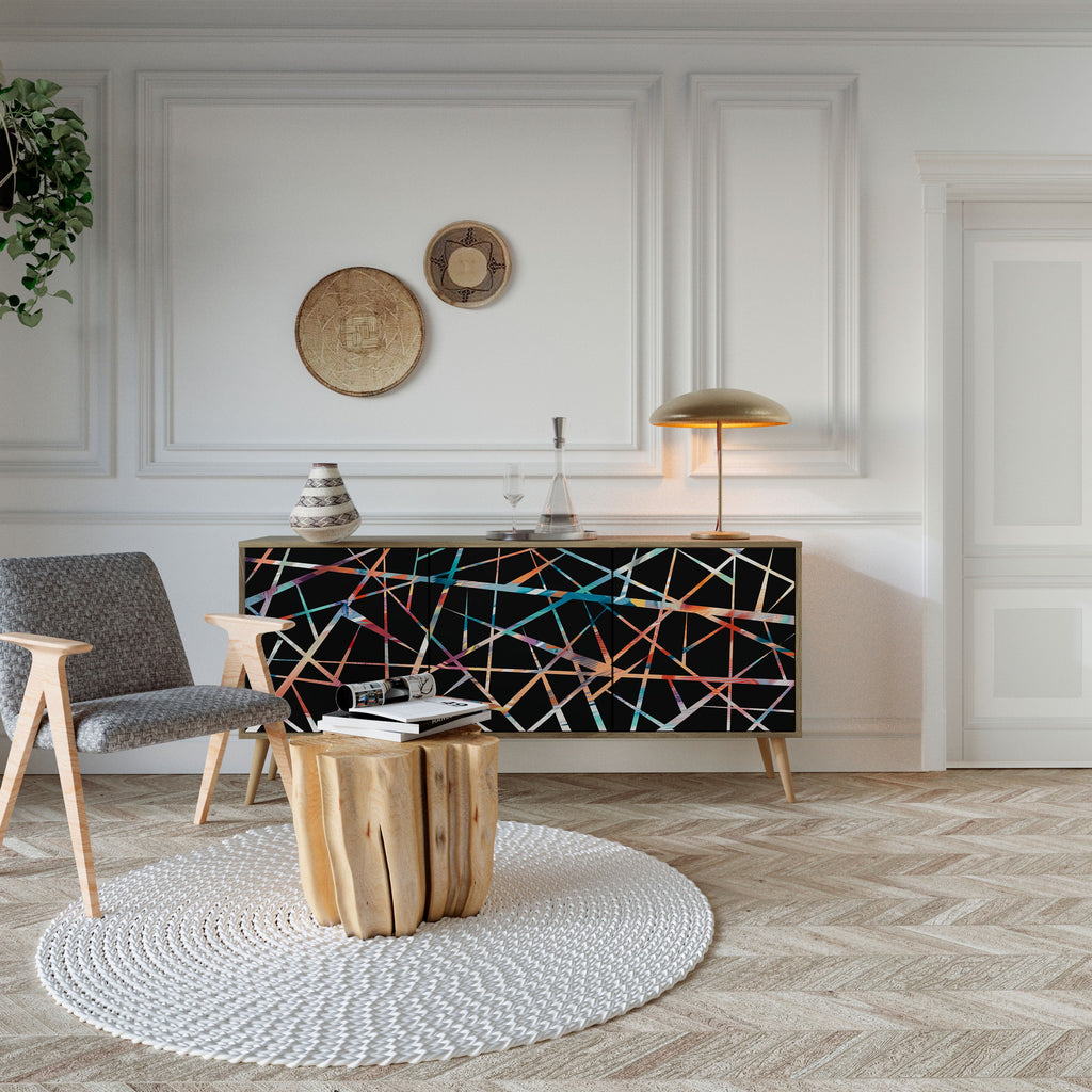 POLYGON VERVE Aparador de 3 Portas em Efeito Carvalho