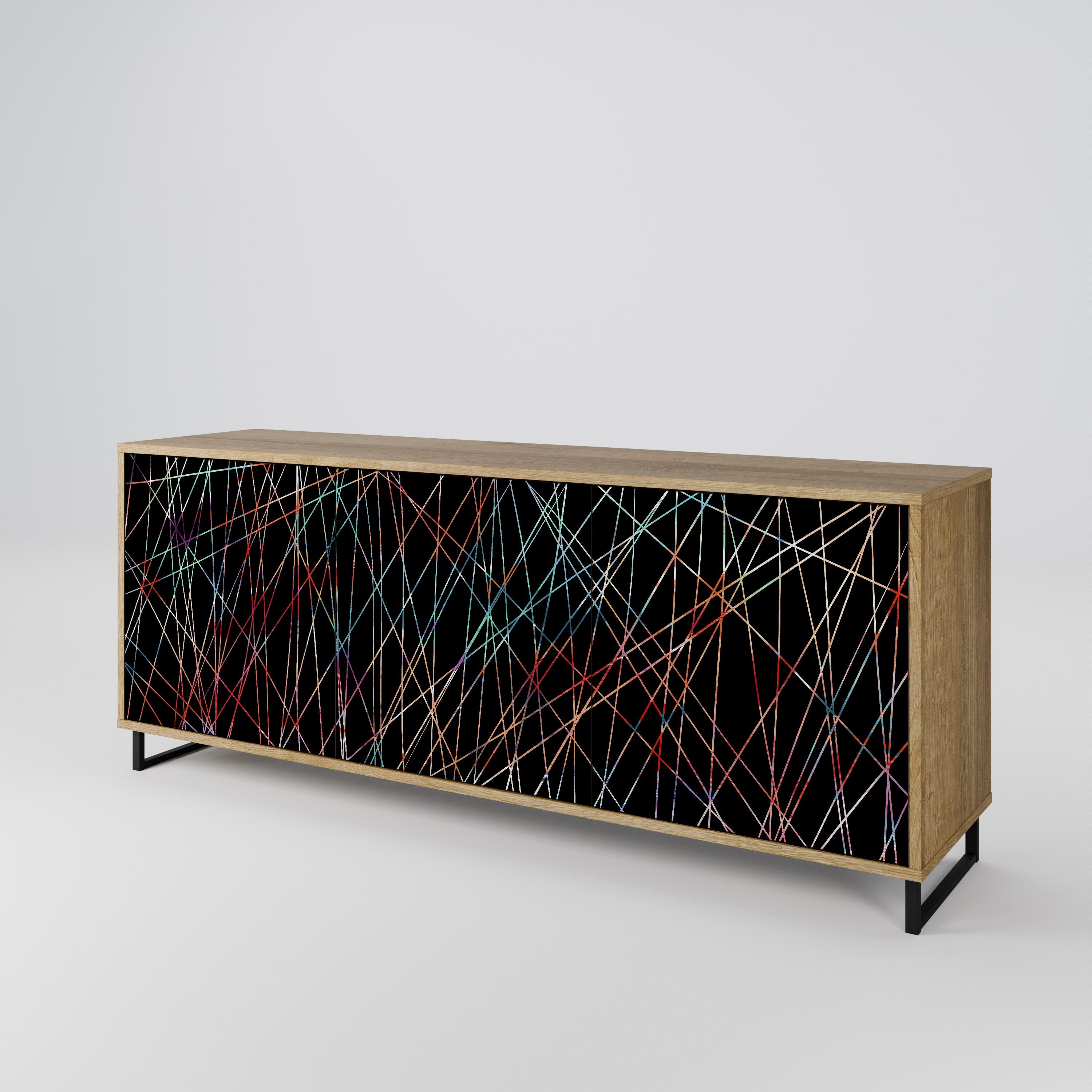 LUMINOUS SNARE 3-Door Sideboard in Oak Effect