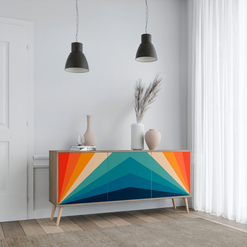 PRISM CONCUSSION Aparador de 3 Portas em Efeito Carvalho