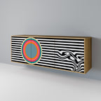 SPECTRA SHOWCASE Aparador de 3 Portas em Efeito Carvalho