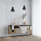 DELICATE MEMENTO Aparador de 3 Portas em Efeito Carvalho