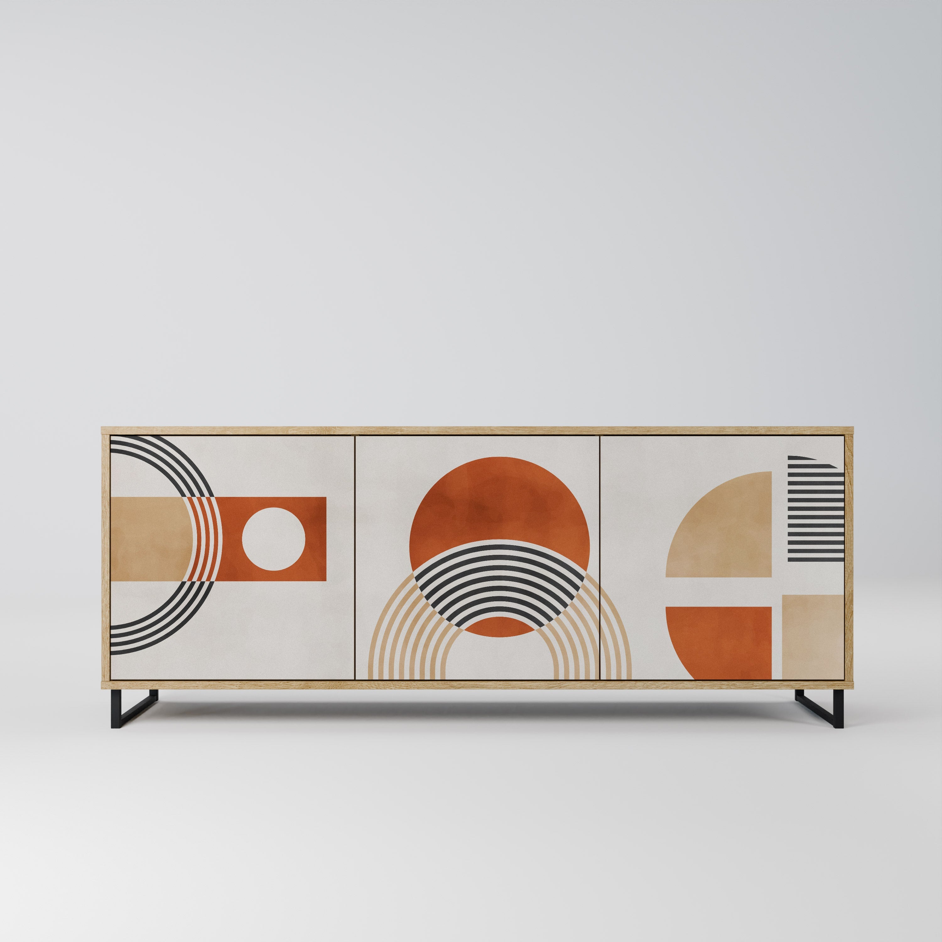 SPACE AROUND Aparador de 3 Portas em Efeito Carvalho