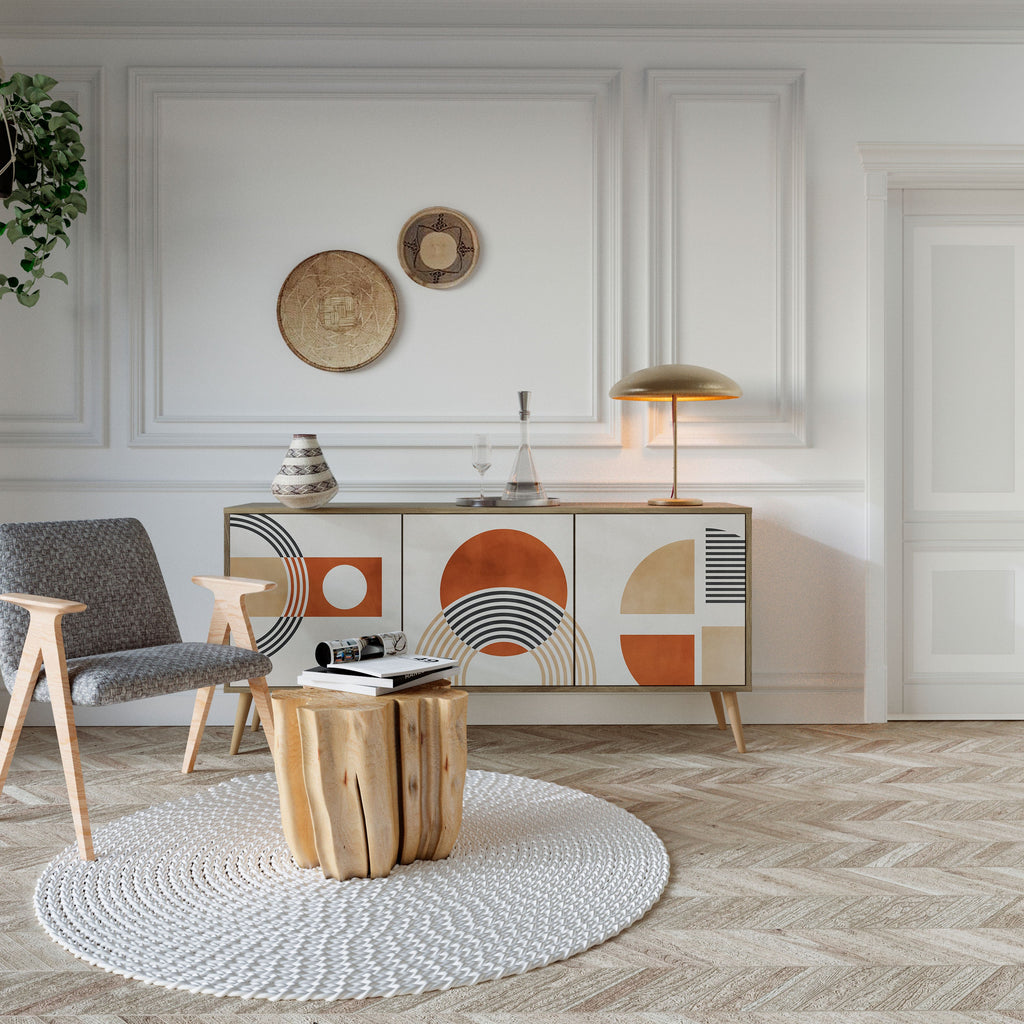 SPACE AROUND Aparador de 3 Portas em Efeito Carvalho