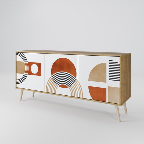 CIRCLE RHYTM 3-Door Sideboard in Oak Effect