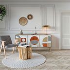 CIRCLE RHYTM Aparador de 3 Portas em Efeito Carvalho