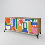 GEOMETRIC GLIMMER 3-Door Sideboard in Oak Effect