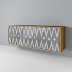 SHARP EDGES Aparador de 3 Portas em Efeito Carvalho