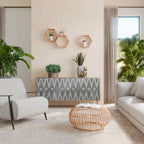 SHARP EDGES Aparador de 3 Portas em Efeito Carvalho