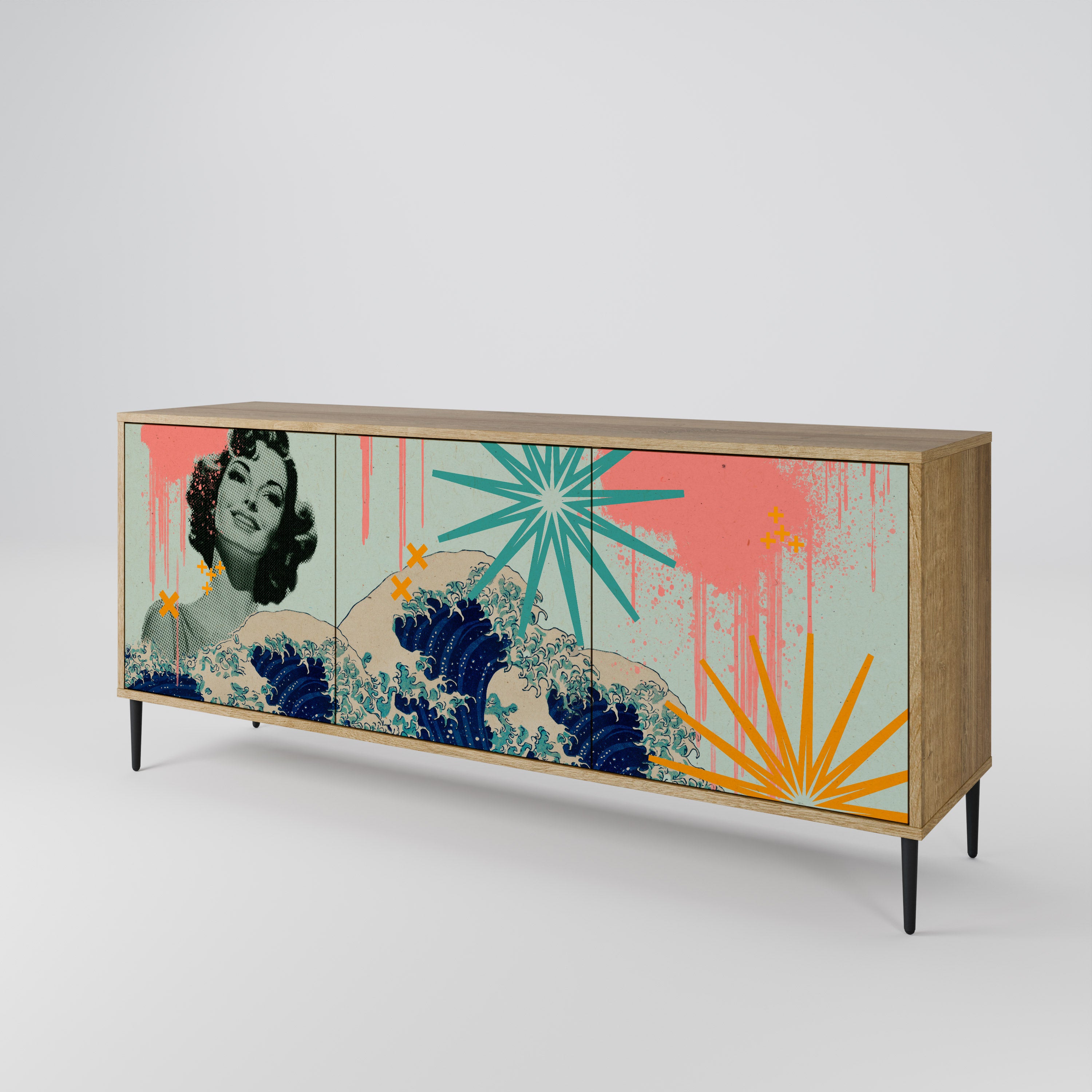 KANAGAWA BEAUTY 3-Door Sideboard