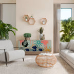 KANAGAWA BEAUTY Aparador de 3 Portas em Efeito Carvalho