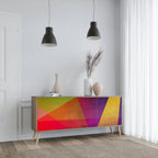 VIVID GEOMETRY Aparador de 3 Portas em Efeito Carvalho