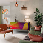 VIVID GEOMETRY Aparador de 3 Portas em Efeito Carvalho